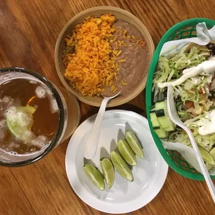 a plate of mexican food