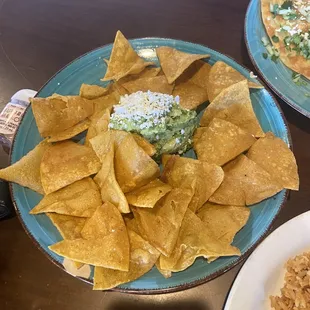 Home made chips and guacamole