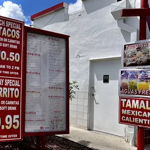 a menu for a restaurant