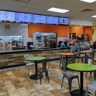 Inside. Ordering counter. Menu overhead. Notice they put their Atlanta Magazine Best Tortas 2018 award above the kitchen window.