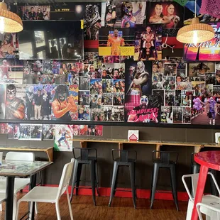 The place is small but cozy.  The owner is Definitely a wrestling fan! The prices are a bit on the HIGH side of the spectrum.