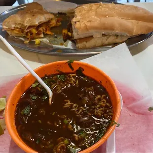 Birria Ramen &amp; Torta Hawaiiana :)