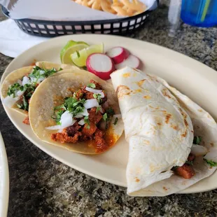 Pastor tacos..2 corn 1 flour