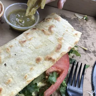 Quesadilla in action- lol