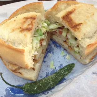 Chicken breast Torta (comes with jalapeños inside)