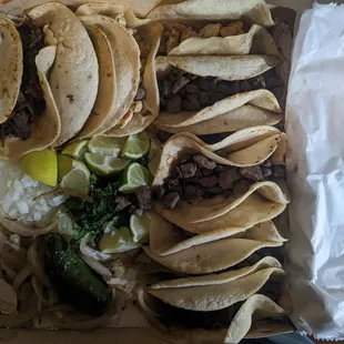 Pollo, barbacoa, and asada taco tray... yummy