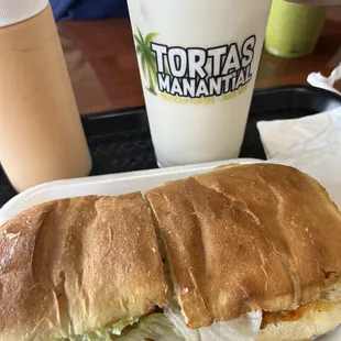 Torta de pierna and horchata