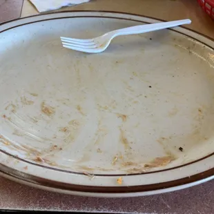 Empty chile relleno plate