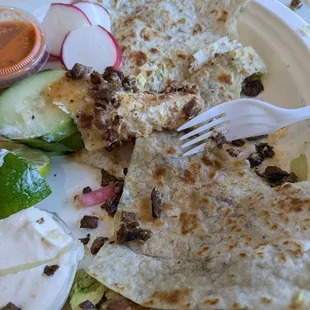 Quesadilla with carne asada