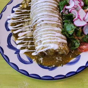 a plate of food on a table