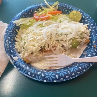 a plate of food on a table