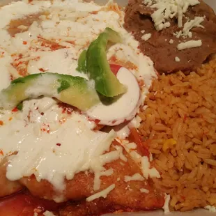 Red Chicken enchiladas  (amazing!)