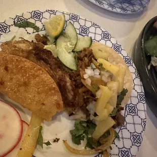 Taco al PASTOR and cheezy birra taco