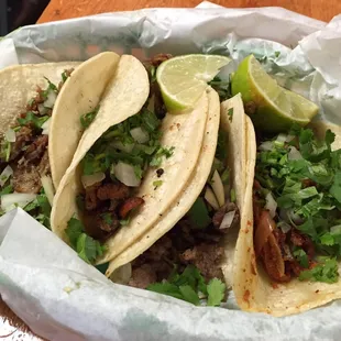 Tacos: Carnitas, Tripitas, Bistec &amp; Al Pastor