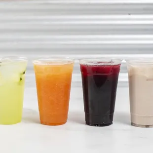 Lime/cucumber 
Mixed fruit 
Hibiscus flower
Horchata