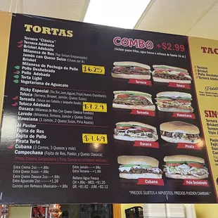 a menu for a mexican restaurant