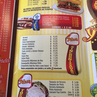 burritos and wraps, menu