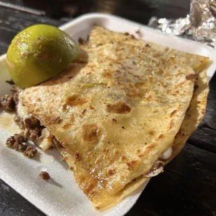 quesadilla asada- its big! Two people, maybe 3, eat from here