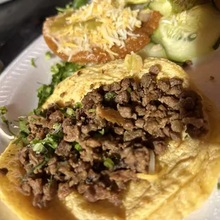 mini asada tacos (regular NOT a la mexicana)