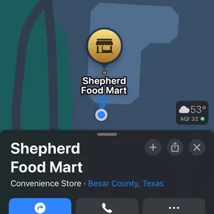 Literally on the Shepherd Food Mart land (parking lot)