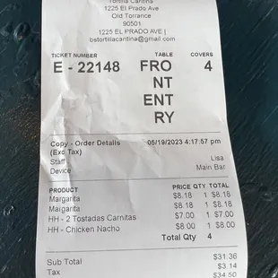 Happy hour pricing, margs are awful