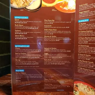 Appetizers, quesadillas and nachos