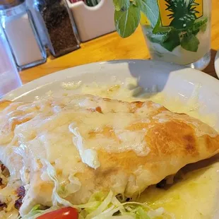 Chicken &amp; potato sopapilla and Cucumber mojito