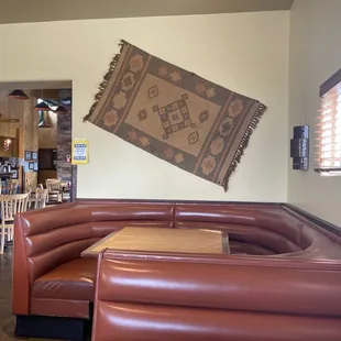 Inside of restaurant. They have booths and tables.