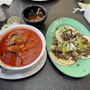 Menudo &amp; lengua tacos!!!
