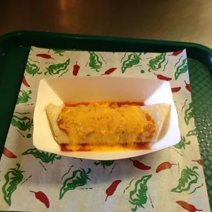 a chili and cheese burrito