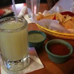 Happy hour Margarita and chips