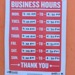 Operating hours