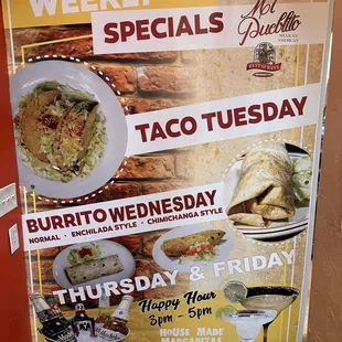 Weekly specials