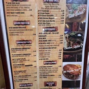Kids menu