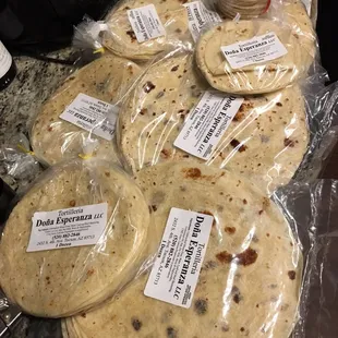 tortillerias wrapped in plastic wrap