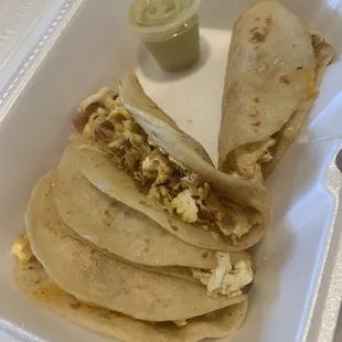 $10 of little breakfast tacos with cheese