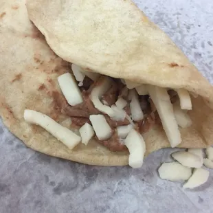 Kids loved the bean and cheese