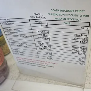 menu