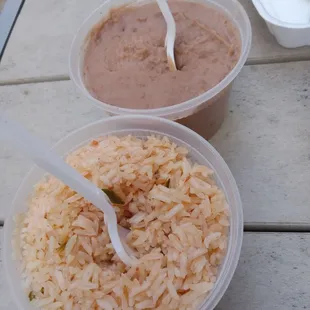 Mexican rice &amp; refried beans