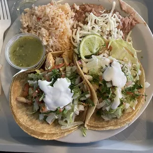 Chicken taco platter