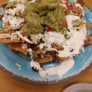 Carnitas nachos with everything
