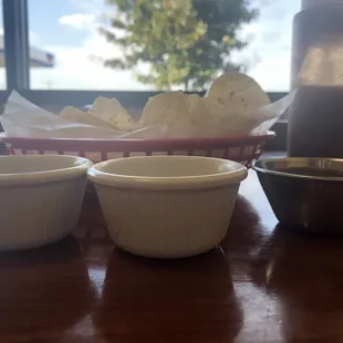 Chips, salsa and frijoles