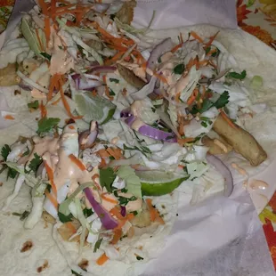 Fish tacos at Tortilleria La Mexicana