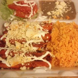Enchiladas Rojas de Queso (to go)
