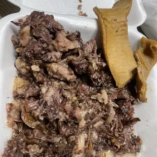 Pure fat and the uncooked menudo pieces