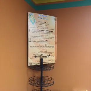 The menu at a glance