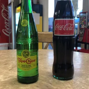two bottles of soda