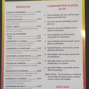 menu