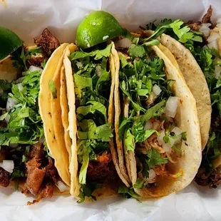 The whole barnyard in taco form!