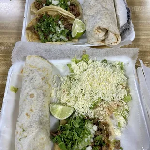 Fabulous dinner!  Tacos, burritos, and sopes...oh my!